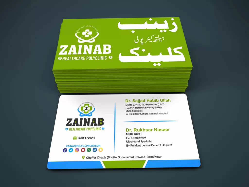 I will design business card, urdu, english, arabic